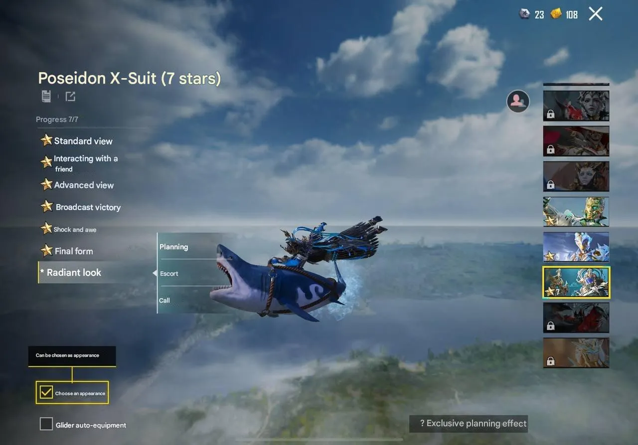 PGM245 INSANE DEAL X-SUIT POSEIDON LEVEL 7 3 FULL M416 GLACIER JESTER SPORTSCARS (G)